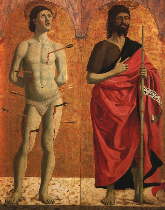 Piero della Francesca St.Sebastian and St.John the Baptist Sweden oil painting art